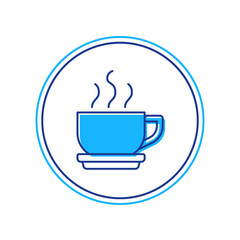 Filled outline Coffee cup icon isolated on white background. Tea cup. Hot drink coffee. Vector