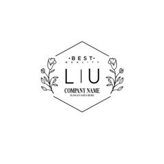LU Hand drawn wedding monogram logo