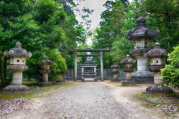 Takaoka, Japan 01 Aug, 2017- Tomb of Maeda Toshinaga (1562-1614) in Takaoka, Toyama, Japan. He was...