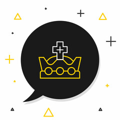 Line King crown icon isolated on white background. Colorful outline concept. Vector