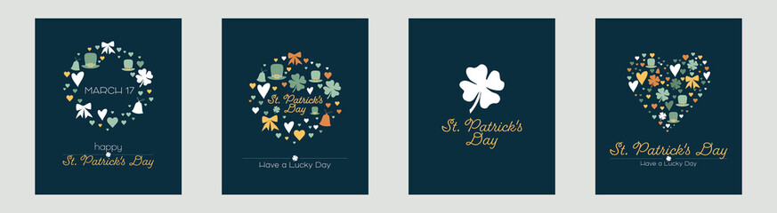 St. Patrick's Day card set.