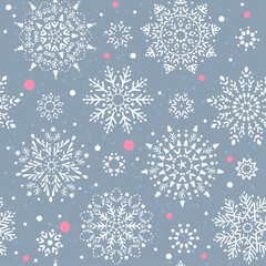 snowflakes blue seamless