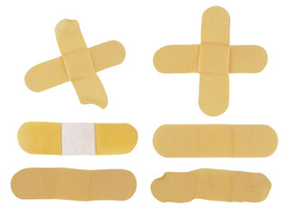 Medical patches collection isolated on white background