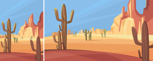 Texas desert scenery. Nature landscape in different formats.