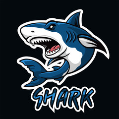 Cartoon shark mascot template design