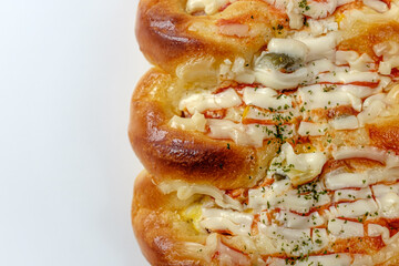pizza bread on a white background