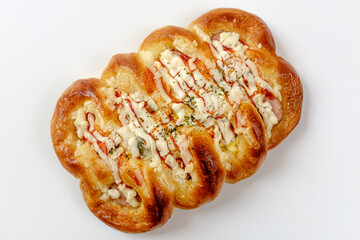 pizza bread on a white background