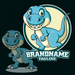 Cartoon cute little dinosaur mascot design