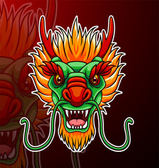 Cartoon angry dragon mascot design