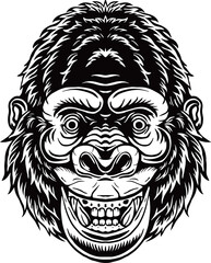 Cartoon Chimpanzee Head Mascot design