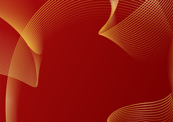Modern luxury red and gold abstract wave line background banner. Abstract red and gold lines background