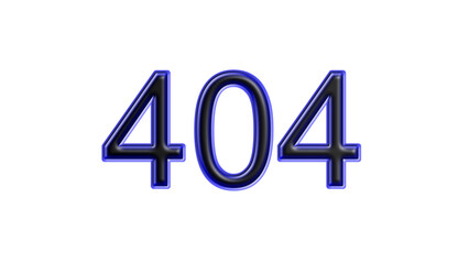 blue 404 number 3d effect white background