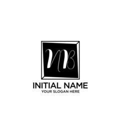 NB monogram logo template vector	
