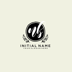 NB monogram logo template vector	