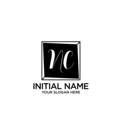 NC monogram logo template vector	