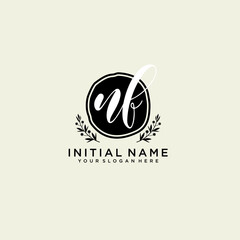 NF monogram logo template vector	