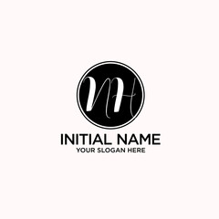NH monogram logo template vector	