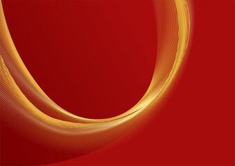 Modern luxury red and gold abstract wave line background banner. Abstract red and gold lines background