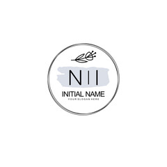 NI Hand drawn wedding monogram logo