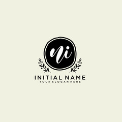NI monogram logo template vector	