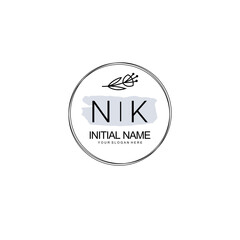 NK Hand drawn wedding monogram logo