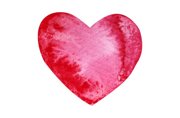 Fototapeta premium Watercolor painted pink heart, element for your design