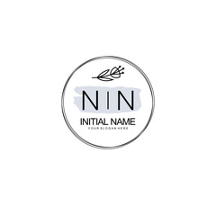 NN Hand drawn wedding monogram logo