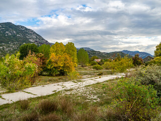 Fototapeta na wymiar Roads in Montenegro are laid in picturesque places among the mountains