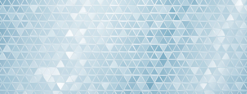 Abstract mosaic background of shiny mirrored triangle tiles in light blue colors