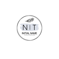 NT Hand drawn wedding monogram logo