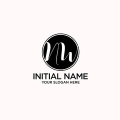 NW monogram logo template vector	