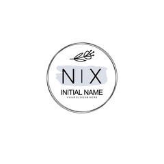 N Hand drawn wedding monogram logo