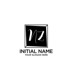 NZ monogram logo template vector	