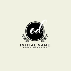 OD monogram logo template vector	