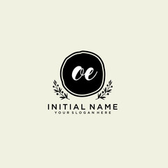 OE monogram logo template vector	