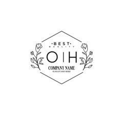 OH Hand drawn wedding monogram logo