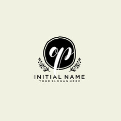 OP monogram logo template vector	