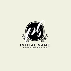 PB monogram logo template vector	