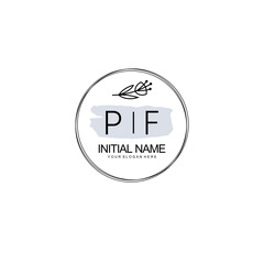 PF Hand drawn wedding monogram logo