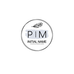 PM Hand drawn wedding monogram logo