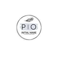 PO Hand drawn wedding monogram logo