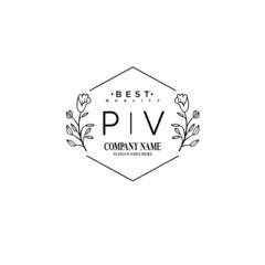 PV Hand drawn wedding monogram logo