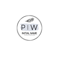 PW Hand drawn wedding monogram logo