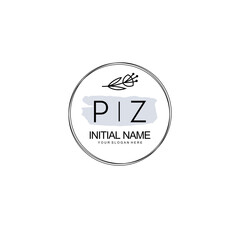 PZ Hand drawn wedding monogram logo