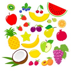 Set of fruits icons