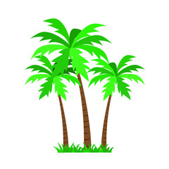 Palms tree icons isolated on a white background