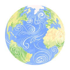 Planet Earth, Atlantic Ocean air masses movement - obrazy, fototapety, plakaty