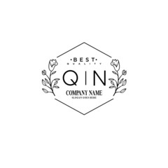 QN Hand drawn wedding monogram logo