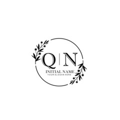 Naklejka premium QN Hand drawn wedding monogram logo