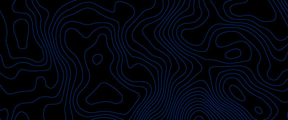 Fototapeta premium Vector illustration of topographic line contour map with contour topographic map background, black-white design, Luxury black abstract line art. 